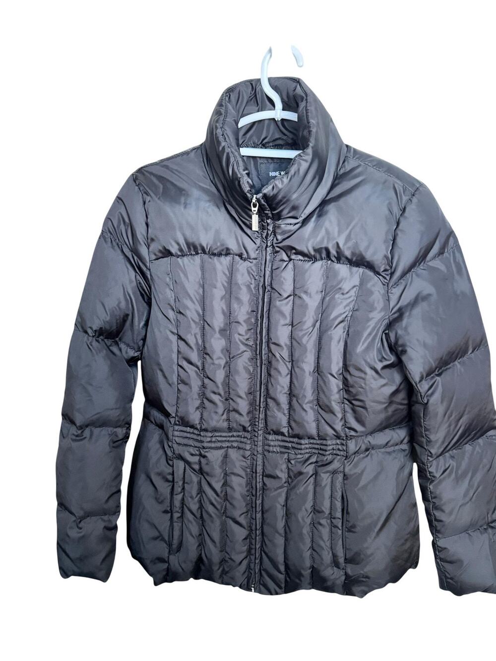 Nine West Women's Black Puffy Jacket with Zipper